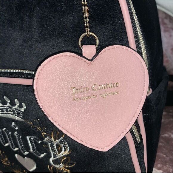 Black Velour Heritage Juicy Couture Backpack Bookbag main image 5